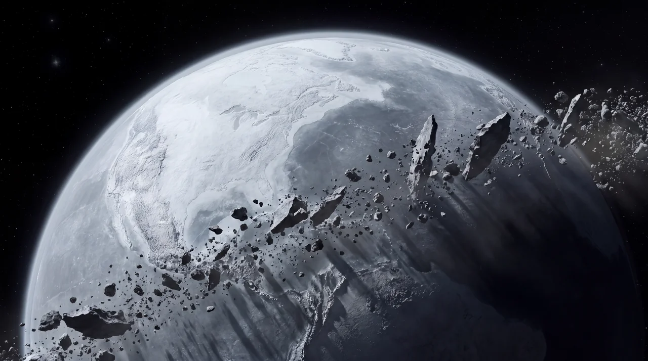Earth and the shattered Moon / The cost of survival.